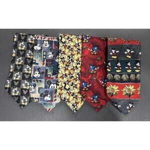 Lot Of 5 Disney Mickey Mouse Ties Mickey Unlimited Neckties L2